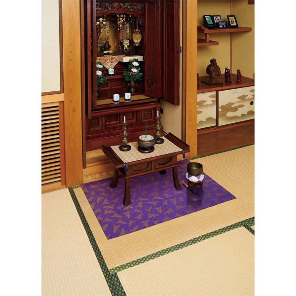 コジット COGIT 防炎仏壇マット 鶴柄 90×60cm 37917