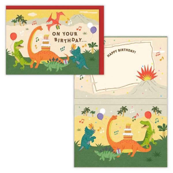 誕生祝い オルゴールカード 恐竜 826277 バースデイカード グリーティングカード 日本ホールマ...