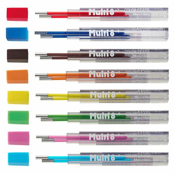 【欠品中：1月中旬入荷予定】ぺんてる pentel マルチエイト用カラー芯 PH804 8色セット ...