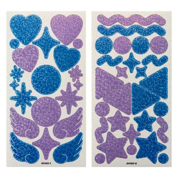 プラス PLUS イトオシ　うちわデコシール　ブルー＆パープル 91465