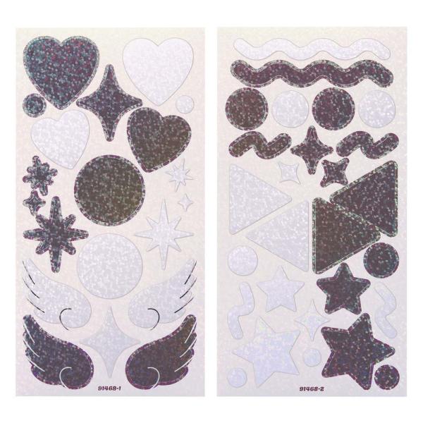 プラス PLUS イトオシ　うちわデコシール　ブラック＆ホワイト 91468