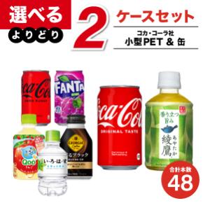 【工場直送】コカ・コーラ製品 小型PET＆缶 2ケース よりどりセール 選べる 48本（24本入×2ケース） 選り取り｜econvecoco