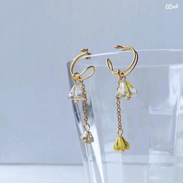 チェコビーズサージカルステンレスイヤーカフ[ベルフラワー] 2023年春夏新作 ハンドメイドアクセサ...