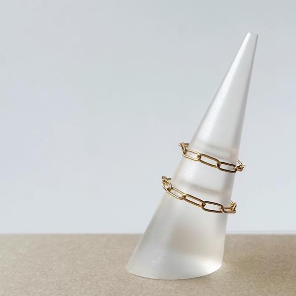 サージカルステンレスチェーンリングセット[ゴールドカラー]　2024年秋冬新作　ハンドメイドアクセサ...