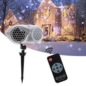 xuuyuu プロジェクター 投影ランプ クリスマスライト 雪花 スノーフレーク ガーデンライト LED投光器 舞台照明