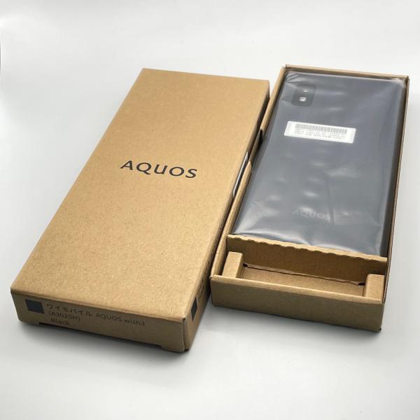 未使用品 AQUOS wish3 A302SH ブラック Android スマートフォン ワイモバイ...