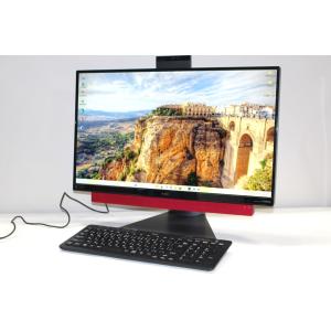 即配 良品 Corei7 メモリ16G Office2019 LAVIE Desk AIO DA770/KAR レッド i7-8550U 16G HDD3TB 23.8FHD Win11 純正キーボード オールインワン AAA評価