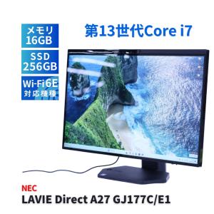 NEC 27型パワフル一体型PC 13世代Corei7 LAVIE Direct A27 GJ177C/E1 ブラック i7-1355U 16G 256G 27.0FHD Blu-ray WiFi6E BAA評価