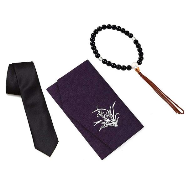 葬祭 セット 袱紗 数珠 黒ネクタイ 3点セット じゅず ふくさ 男性 葬式 通夜 弔問 法事 法要...