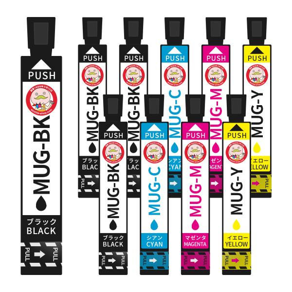MUG-4CL マグカップ EPSON エプソン 用 プリンターインク 互換 4色+ブラック1個×2...