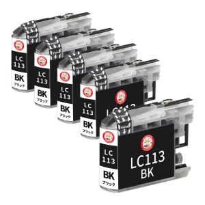 エコッテ LC113BK BR社用 互換インクカートリッジ 顔料 ブラック 5個 ┃  DCP-J4215N DCP-J4210N MFC-J6570CDW MFC-J4910CDW MFC-J4510N PRIVIO NEO / PRIVIO WO｜ecotte-shop