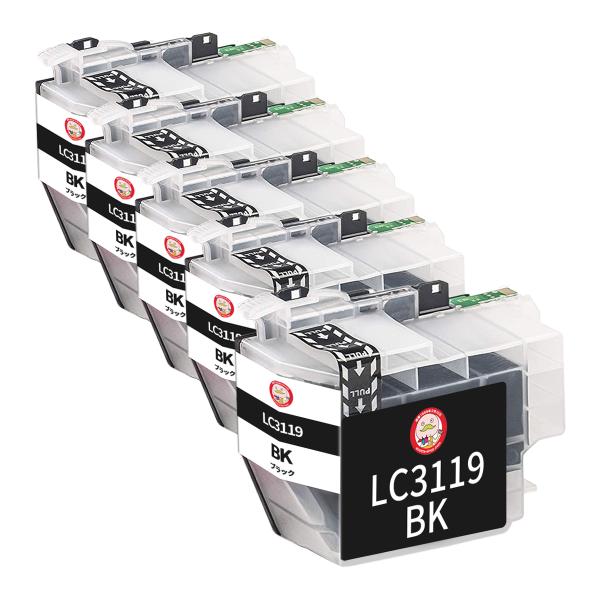 エコッテ LC3119BK BR社用 互換インクカートリッジ 染料 ブラック 5個 ┃  MFC-J...