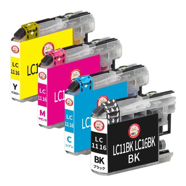 エコッテ LC11-4PK/LC16-4PK BR社用 互換インクカートリッジ 4色 ┃ LC11-...