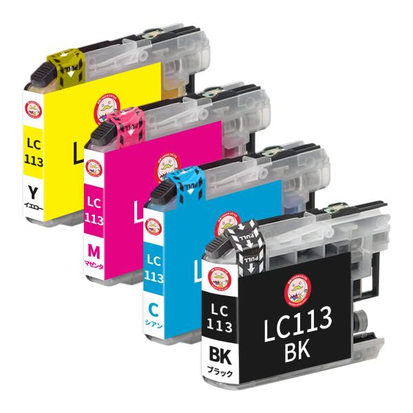 エコッテ LC113-4PK BR社用 互換インクカートリッジ 4色 ┃  DCP-J4215N D...
