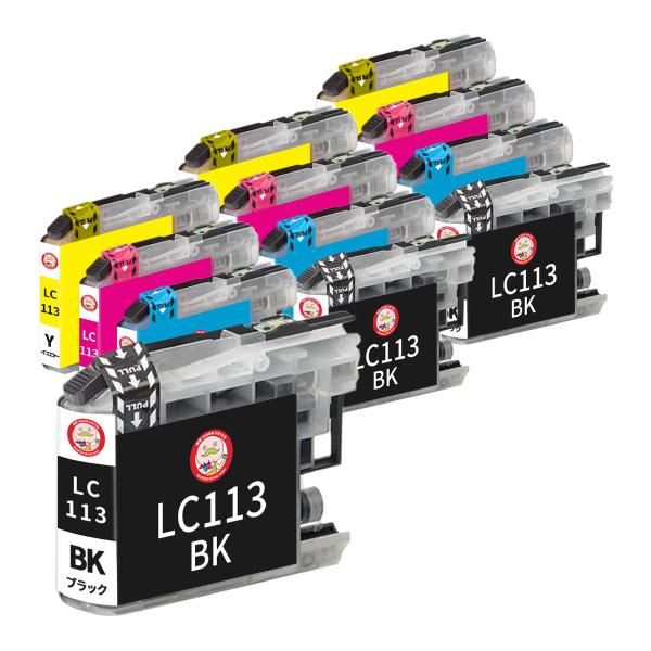 エコッテ LC113-4PK BR社用 互換インクカートリッジ 4色×3組 合計12個 ┃  DCP...
