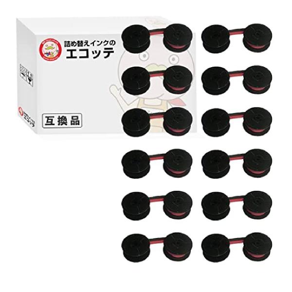 エコッテ EP-101/EP101 SHARP ( シャープ )用 スプールリボン 黒赤 12個 ┃...