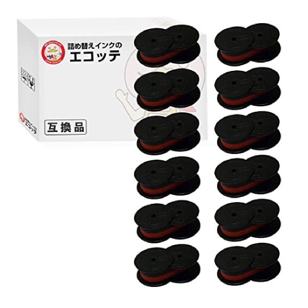 エコッテ TY-1130/TY1130 SHARP ( シャープ )用 スプールリボン 黒赤 12個...