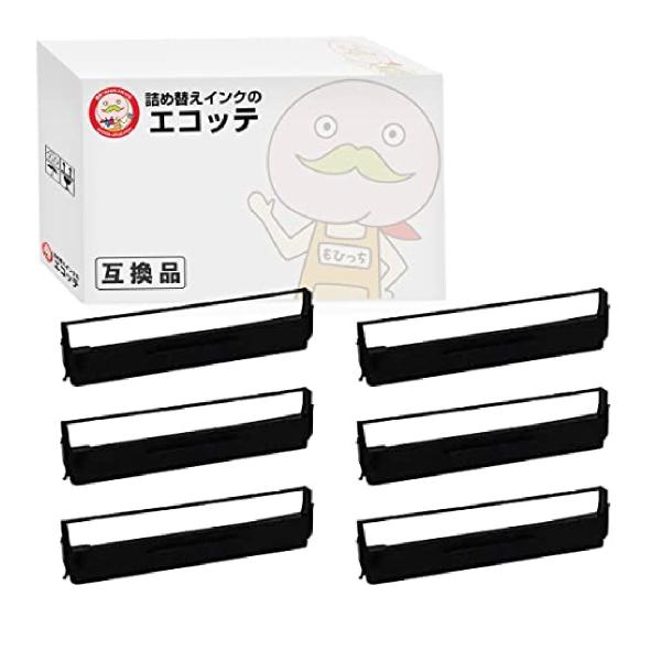 エコッテ ERC-19/VP-80K EPSON ( エプソン )用 インクリボンカセット 黒 6個...