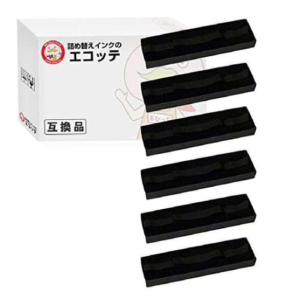 エコッテ IRB-11-006 OKI ( 沖 )用 サブリボン 黒 6個 ┃  ML6300FB2...