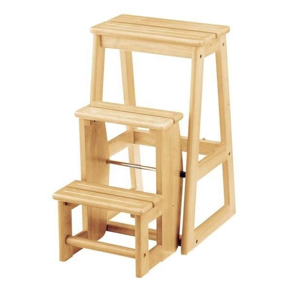 脚立 踏み台 折り畳み 木製 ステップチェアー 3段 STC-3
