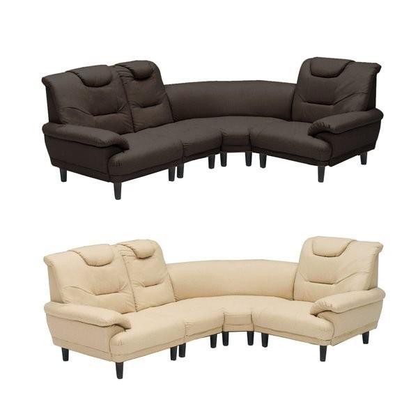 ソファー ソファ コーナーソファ フロアソファ 応接 4点セット テーブル無 ブラウン アイボリー ...