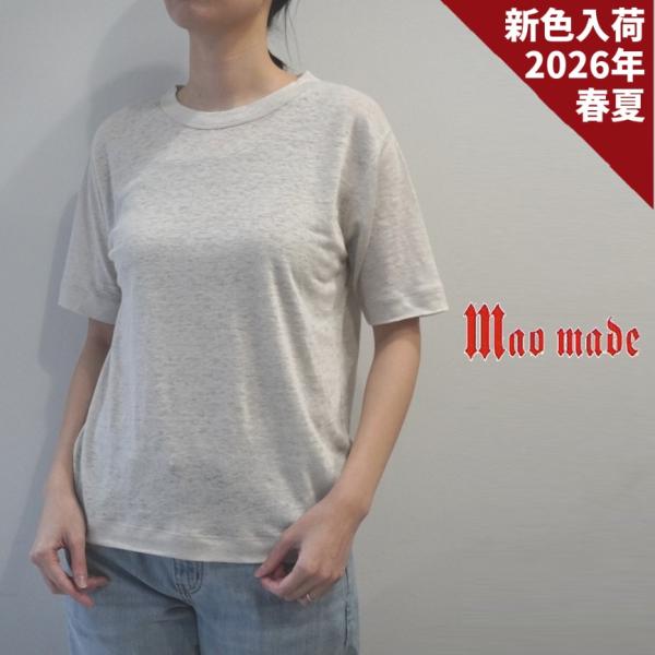 マオメイド mao made Tシャツ 半袖 カットソー ニット プルオーバー クルーネック ベルギ...