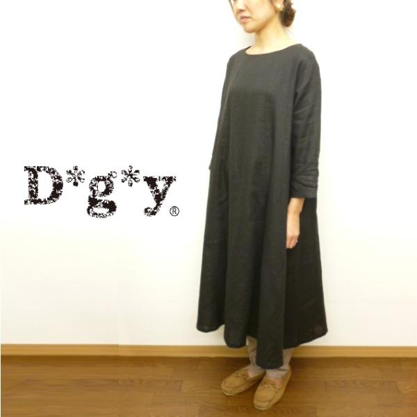 D*g*y dgy  ディージーワイ ワンピース クルーネック 麻 100% リネン オックス オケ...