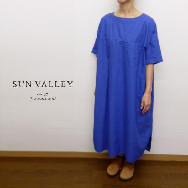 セール サンバレー SUNVALLEY ワンピース 切り替え 後ろ ポケット 半袖 オックス オック...