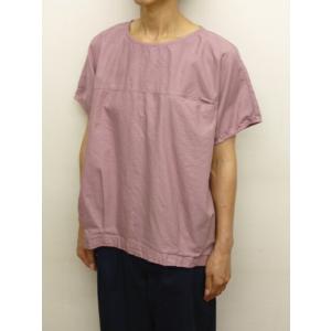 サンバレー SUNVALLEY シャツ ブラウス プルオーバー 半袖 フレンチスリーブ 裾 タック ...