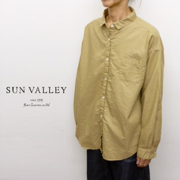 サンバレー SUNVALLEY シャツ ブラウス ワイド シルエット レギュラーカラー 綿 100%...