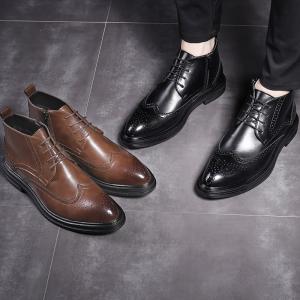 ブローグシューズ メンズ ビジネスシューズ ウイングチップ 革靴 イギリス風 スリッポン カジュアル 紳士靴 ハイカット カジュアル 裏起毛 春 秋 Ec160 Ecshop 通販 Yahoo ショッピング