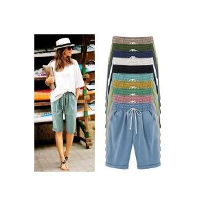 ハーフパンツ レディース 短パン 半ズボン 無地 5分丈