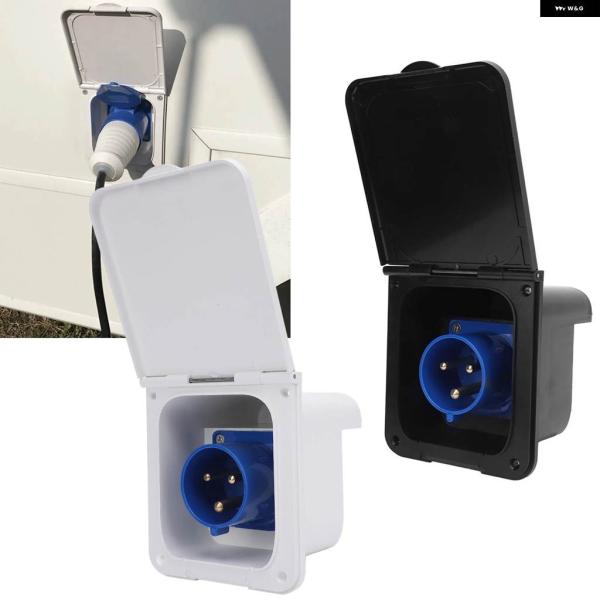 並行輸入品RV電源インレット ボックス RV電源インレットソケット 3ピン 32A フラッシュ マウ...