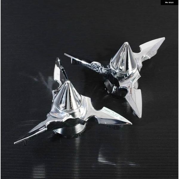 並行輸入品ハーレー ツーリングダイナソフテイル用2枚スピンブレードスピニングフロントアクスルキャップ...