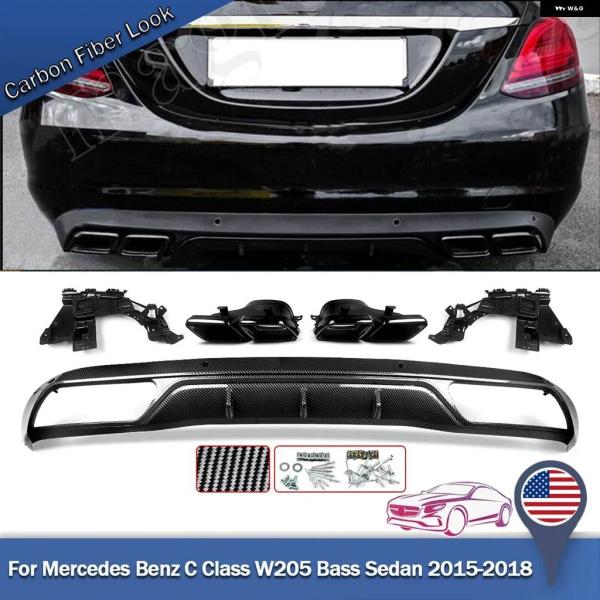 並行輸入品 メルセデス ベンツ W205 C200 C300 セダン 15-18 リア バンパー デ...