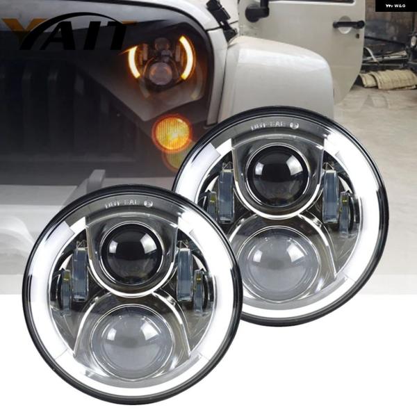 並行輸入品 日産 パトロール用 Y60 7インチ 60W LED ヘッドライト ジープ ラングラー ...
