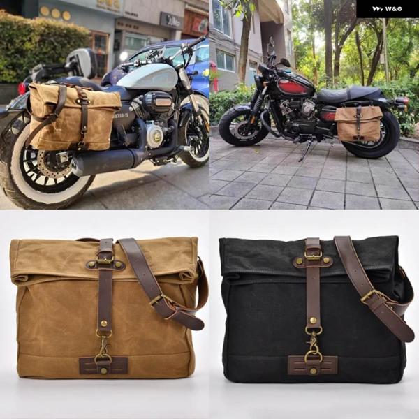 並行輸入品 クイック 汎用 バイク サドルバッグ バイク サイドバッグ バイク バックパックレトロ大...