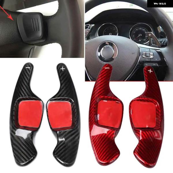 並行輸入品 2個 カーボン 車用 ステアリングホイール シフト パドルエクステンション VW ティグ...