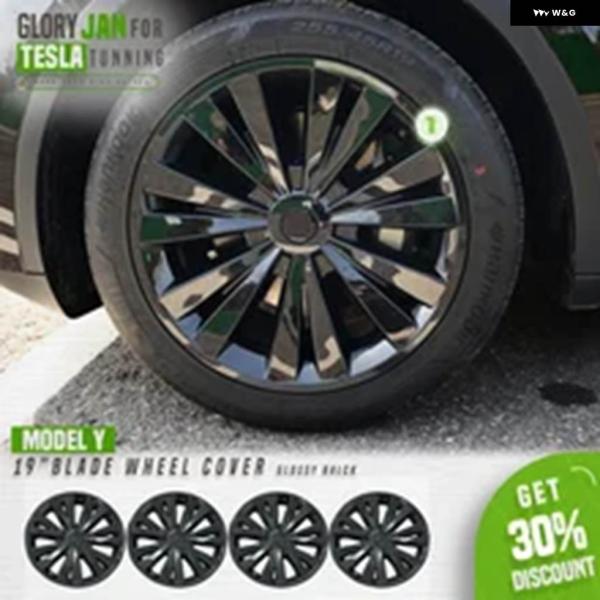 【並行輸入品】4個 19インチホイール カバー テスラ モデルY 2020-2024 ブレードホイー...