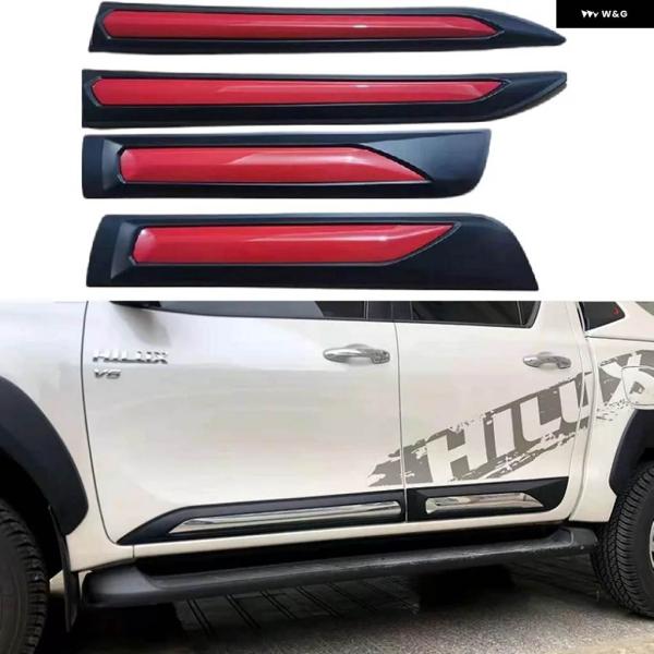 並行輸入品 カー スタイリング モールディング ハイラックス レボ ロッコ V6 サイドドア トリム...