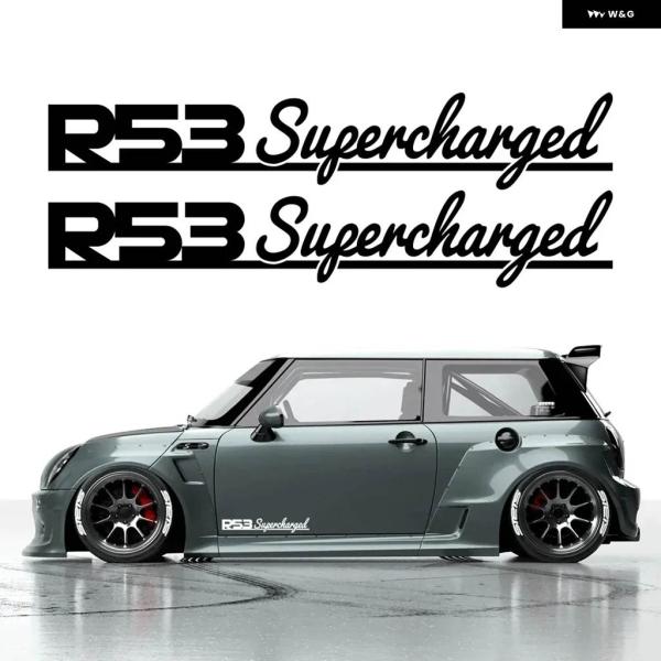 並行輸入品 2PCS 車用サイド ステッカー スーパーチャージ DIY デカール 装飾 防水 ミニク...