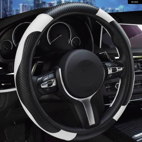 並行輸入品自動 ステアリングホイール カバー 弾性インナーリング付きカーボングレインレザー4シーズン...