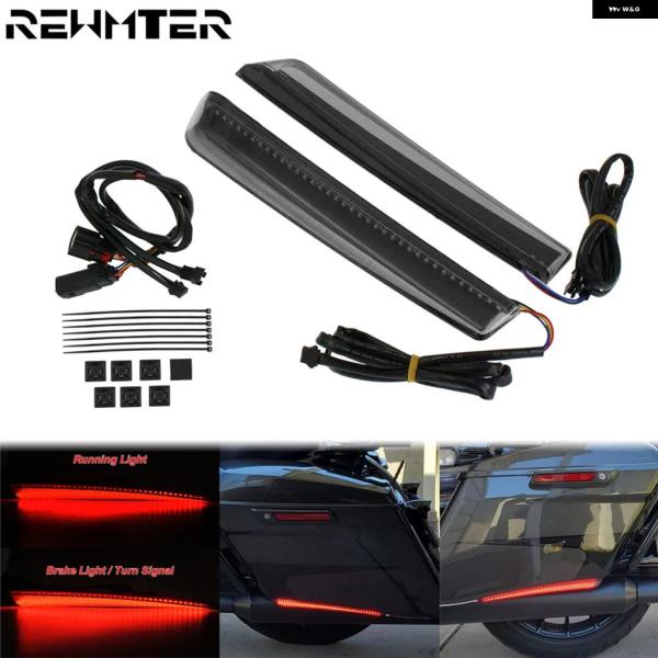 並行輸入品 ハーレー ツーリング2014年以降ロードストリート グライド サドル バッグ LED ラ...