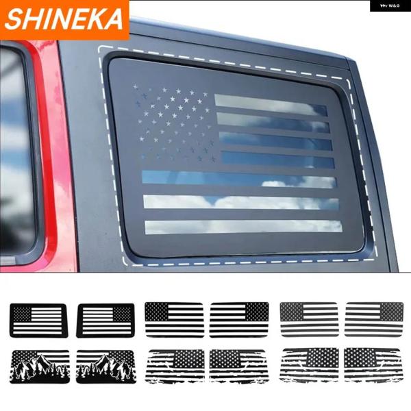 【並行輸入品】カーリアウィンドウ 装飾 ステッカー アメリカ国旗 デカール 4ドア 外装 アクセサリ...