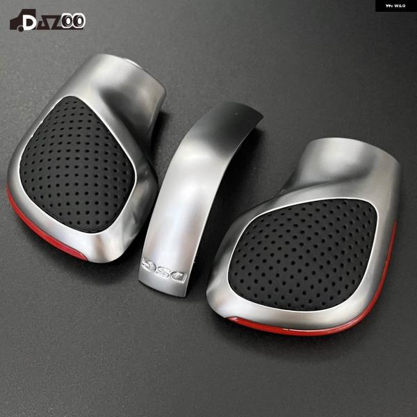 並行輸入品 DSG ギアシフトノブ クローム レザー ブルー レッド サイドカバー VW ゴルフ 6...