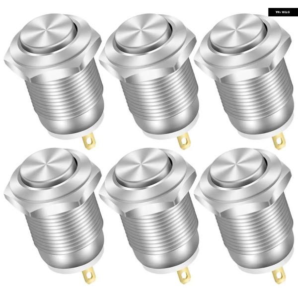 並行輸入品 6/12個 12MM モーメンタリプッシュボタンスイッチ 12V 防水パワープッシュボタ...