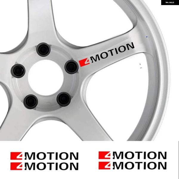 並行輸入品 4PCS 4MOTION カーホイールステッカー フォルクスワーゲン Rライン マゴタン...