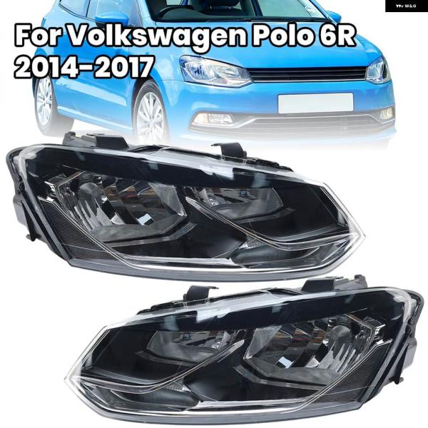 並行輸入品 VWポロ6R 2014-2017用 ヘッドライト H7 ハロゲン スタイル ヘッドランプ...