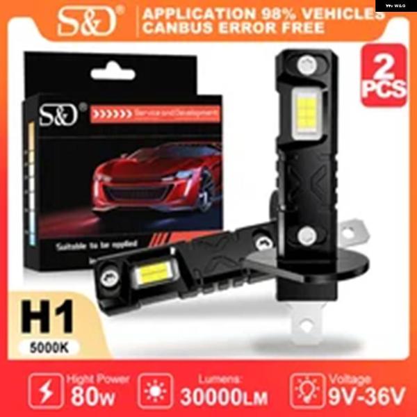 並行輸入品 SD H1 LED ヘッドライト バルブ 30000LM 80W 高出力 フォグランプ ...