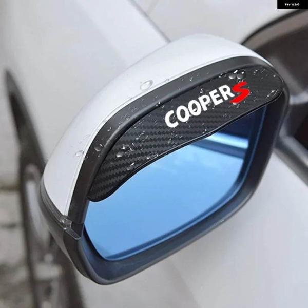 並行輸入品 2個 車用ミラー レインアイブロウバイザー カーボン 車サイド MINI COOPER ...